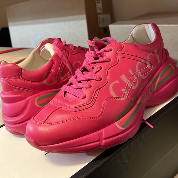 Gucci pink sneakers size 36 💘 - Picture 1 of 7
